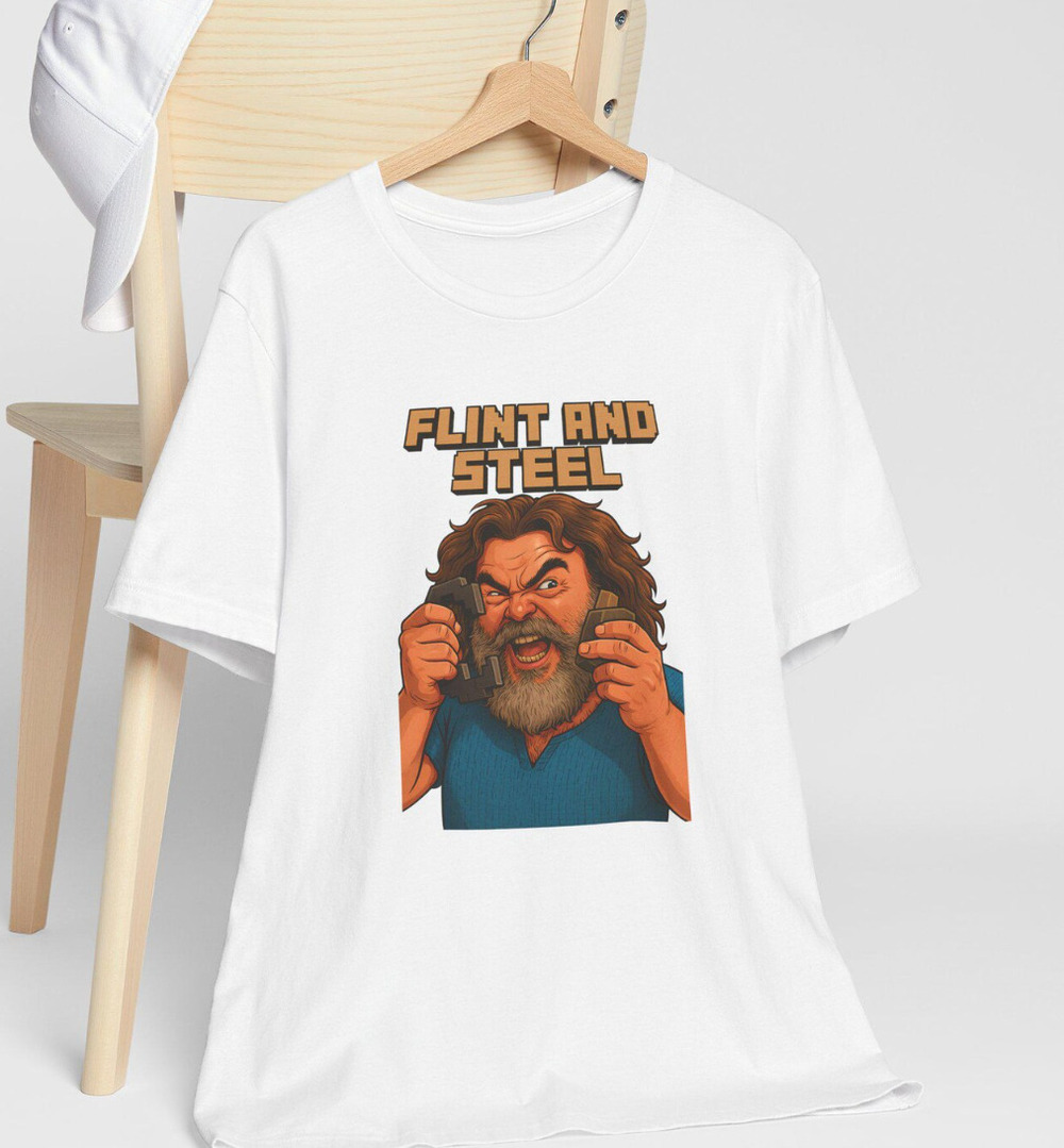 MC Flint And Steel Unisex Tee, Fun Gaming Shirt, Perfect Gift For Gamer